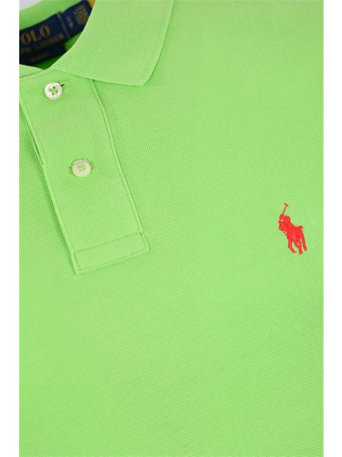 Polo due bottoni in cotone con logo verde POLO RALPH LAUREN | 710795080021